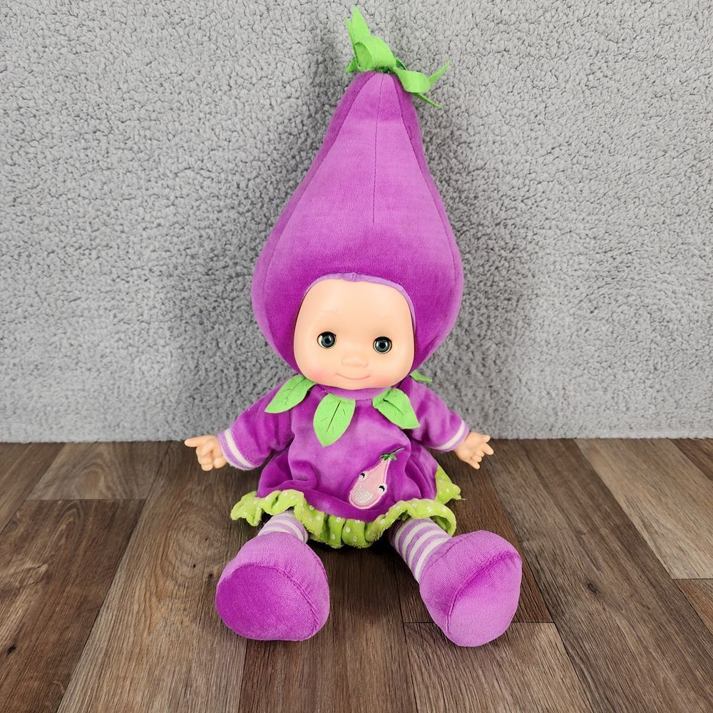 Fruit Baby Talking Vintage Eggplant 20" Plush Toy Doll Tested WORKS Talks